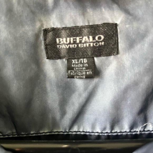 Men’s Jacket by Buffalo Thin Blue jacket with Black Denim Sleeves. L - Picture 5 of 10